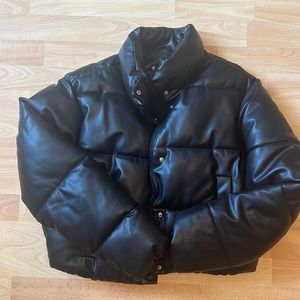 Zara faux leather puffer